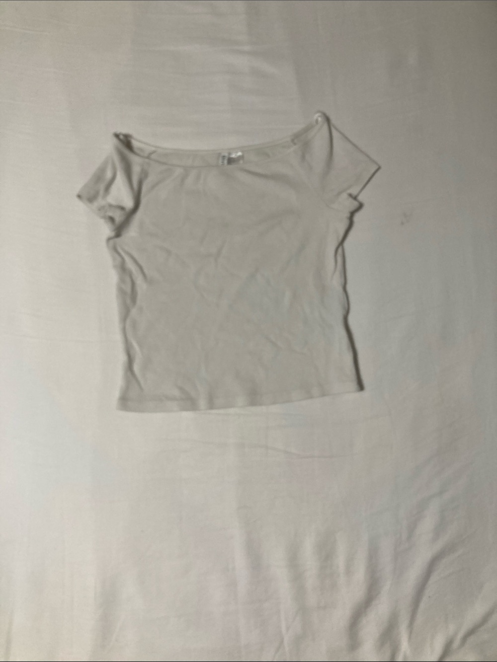 H&M Cream Off-Shoulder Crop Top